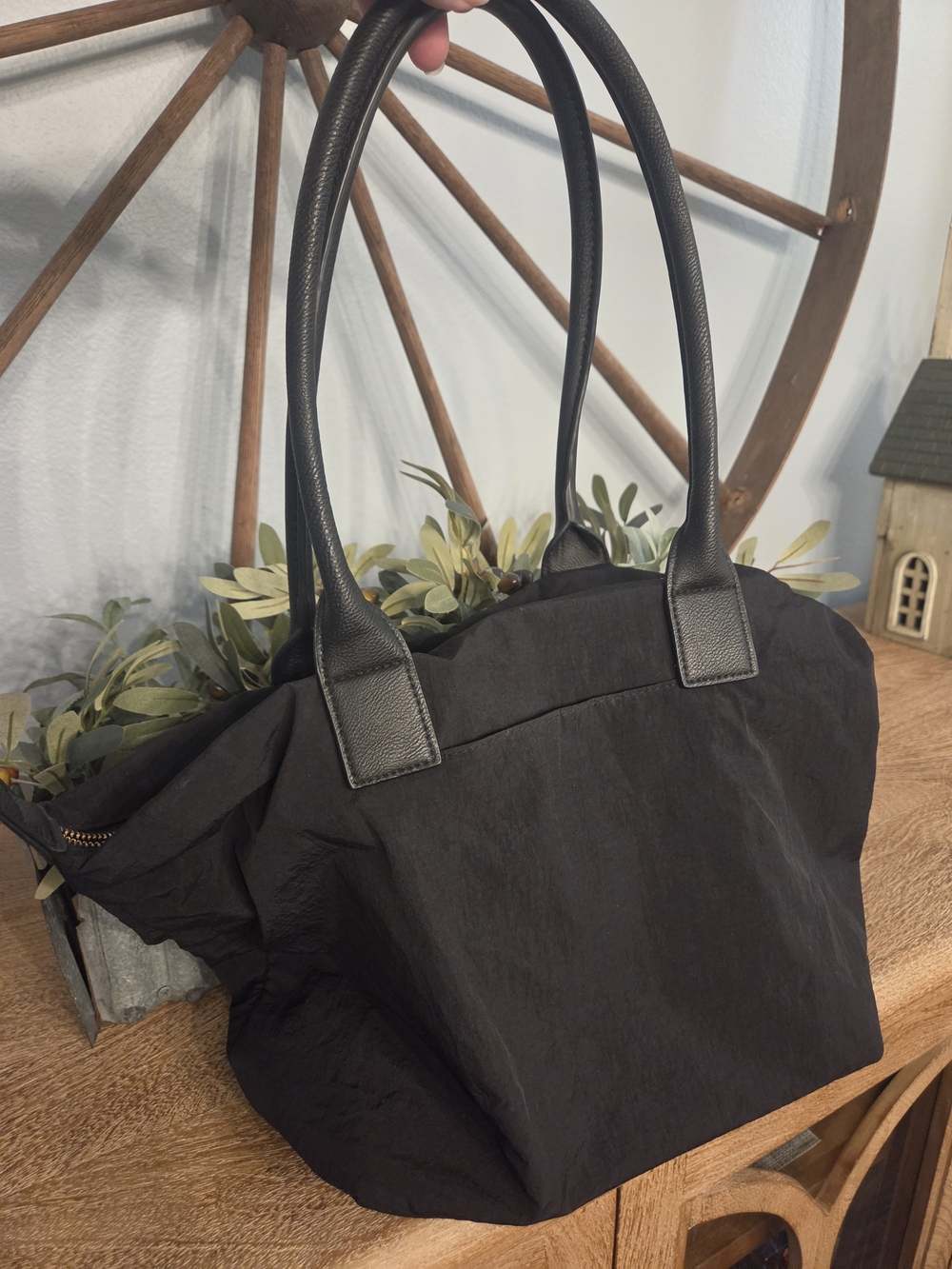Universal Thread Black Tote Bag with Long Handles